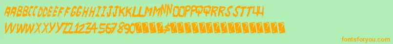 Majorscare Font – Orange Fonts on Green Background