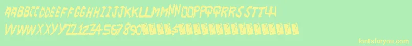 Majorscare Font – Yellow Fonts on Green Background