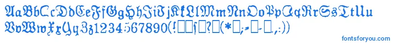 フォントGesetz – 白い背景に青い文字