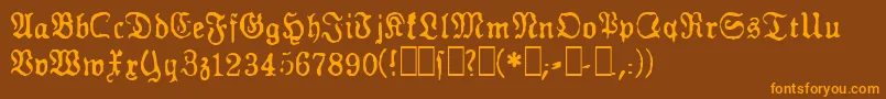 Gesetz Font – Orange Fonts on Brown Background