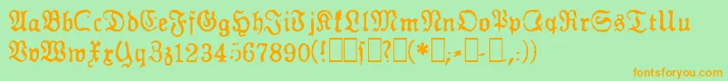 Gesetz Font – Orange Fonts on Green Background