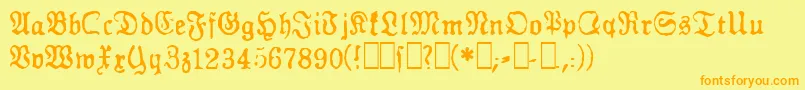 Gesetz Font – Orange Fonts on Yellow Background