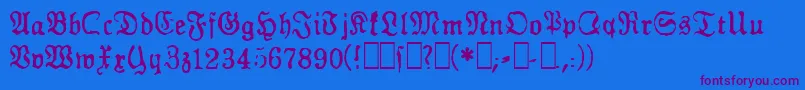 Gesetz-Schriftart – Violette Schriften auf blauem Hintergrund