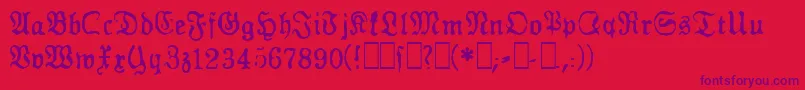 Gesetz-Schriftart – Violette Schriften auf rotem Hintergrund