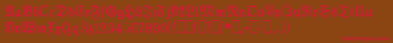 Gesetz Font – Red Fonts on Brown Background