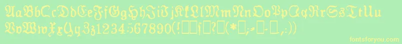 Gesetz-Schriftart – Gelbe Schriften auf grünem Hintergrund
