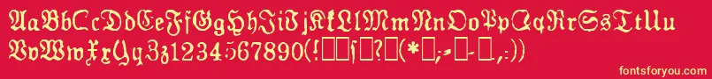 Gesetz-Schriftart – Gelbe Schriften auf rotem Hintergrund