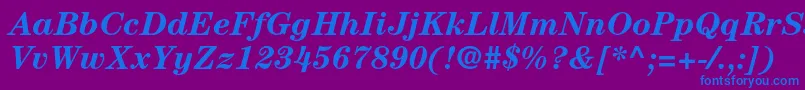 CenturystdBolditalic Font – Blue Fonts on Purple Background
