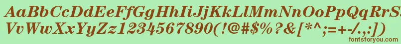 CenturystdBolditalic Font – Brown Fonts on Green Background