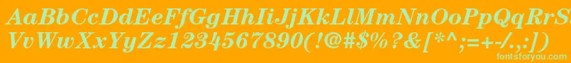 CenturystdBolditalic Font – Green Fonts on Orange Background
