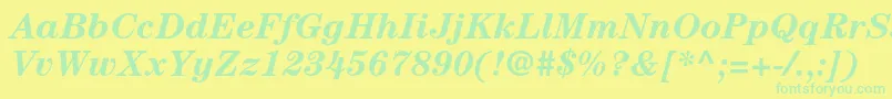 CenturystdBolditalic Font – Green Fonts on Yellow Background