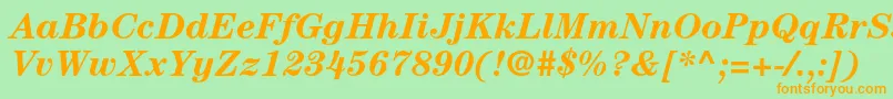CenturystdBolditalic Font – Orange Fonts on Green Background