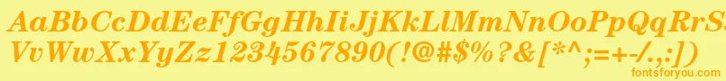 CenturystdBolditalic Font – Orange Fonts on Yellow Background