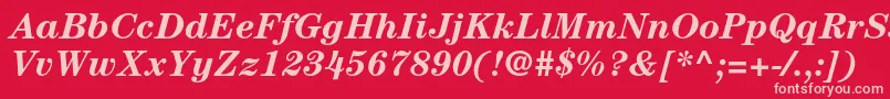 CenturystdBolditalic Font – Pink Fonts on Red Background