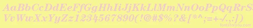 CenturystdBolditalic Font – Pink Fonts on Yellow Background