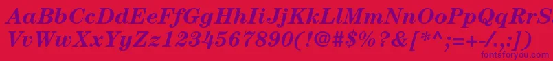 CenturystdBolditalic Font – Purple Fonts on Red Background