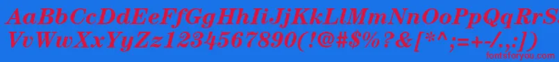 CenturystdBolditalic Font – Red Fonts on Blue Background