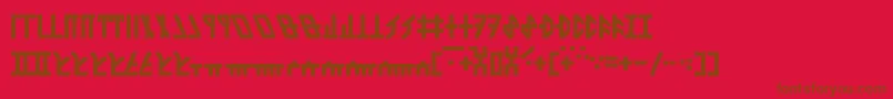 フォントDethekStone – 赤い背景に茶色の文字