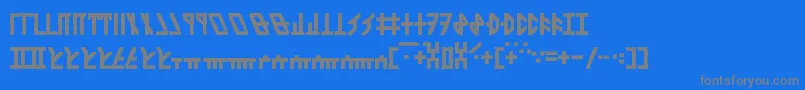 フォントDethekStone – 青い背景に灰色の文字