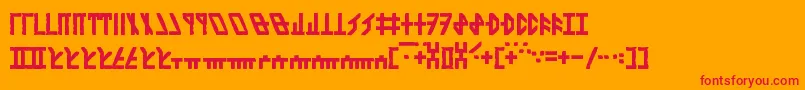 フォントDethekStone – オレンジの背景に赤い文字