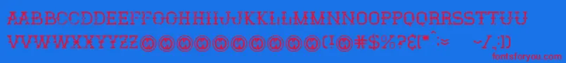 Elsancho Font – Red Fonts on Blue Background