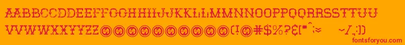 Elsancho Font – Red Fonts on Orange Background