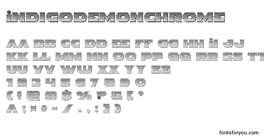 Indigodemonchrome Font – alphabet, numbers, special characters