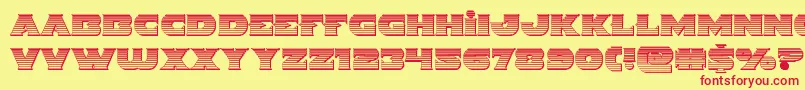 フォントIndigodemonchrome – 赤い文字の黄色い背景