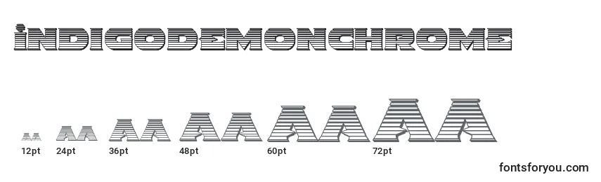 Размеры шрифта Indigodemonchrome