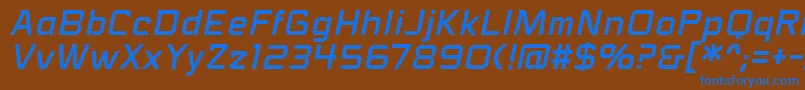 フォントVoiceactivatedbbItal – 茶色の背景に青い文字