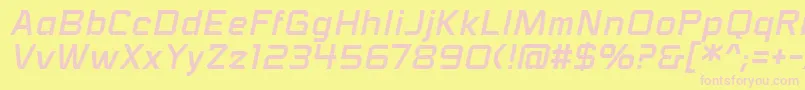VoiceactivatedbbItal-fontti – vaaleanpunaiset fontit keltaisella taustalla