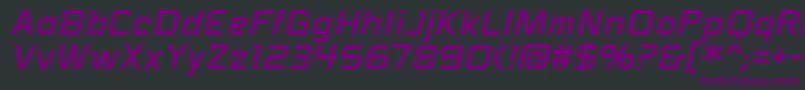 フォントVoiceactivatedbbItal – 黒い背景に紫のフォント
