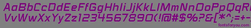 フォントVoiceactivatedbbItal – 紫色のフォント、灰色の背景