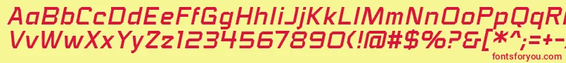 VoiceactivatedbbItal Font – Red Fonts on Yellow Background