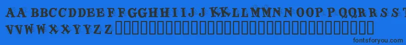 KrJigsawJoey Font – Black Fonts on Blue Background
