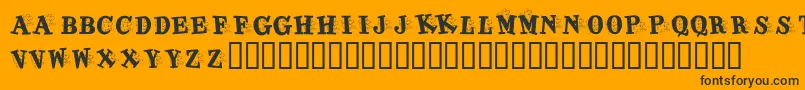 KrJigsawJoey-Schriftart – Schwarze Schriften auf orangefarbenem Hintergrund