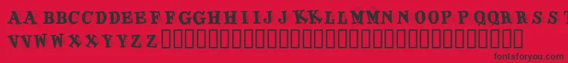 KrJigsawJoey Font – Black Fonts on Red Background