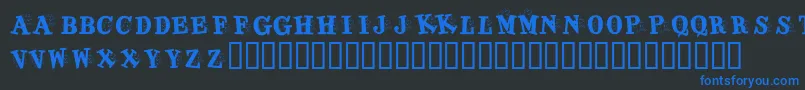 KrJigsawJoey Font – Blue Fonts on Black Background