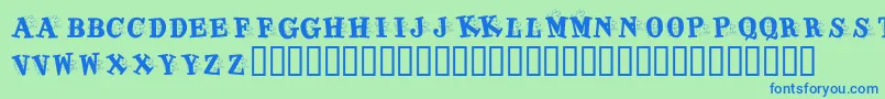 KrJigsawJoey Font – Blue Fonts on Green Background