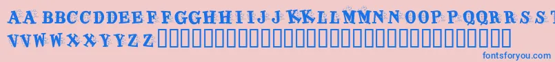 KrJigsawJoey Font – Blue Fonts on Pink Background