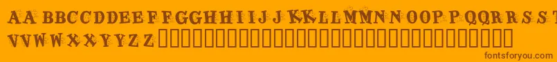 KrJigsawJoey Font – Brown Fonts on Orange Background