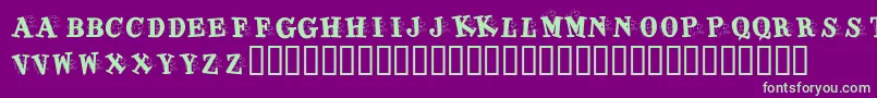 KrJigsawJoey Font – Green Fonts on Purple Background