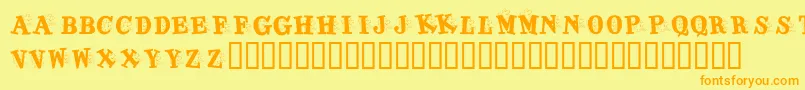 Weitere Informationen zur KrJigsawJoey-Schriftart KrJigsawJoey-Schriftart – Orangefarbene Schriften auf gelbem Hintergrund