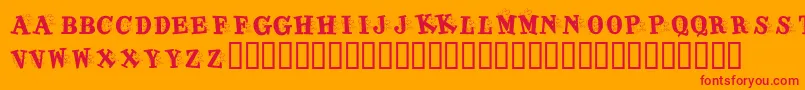 KrJigsawJoey Font – Red Fonts on Orange Background