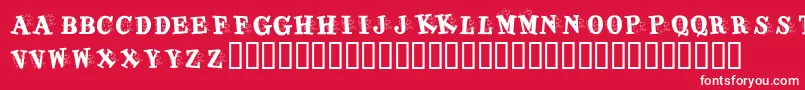 KrJigsawJoey-Schriftart – Weiße Schriften auf rotem Hintergrund
