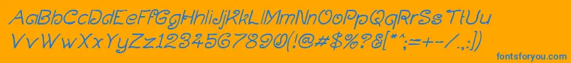 CurlmudgeonItalic Font – Blue Fonts on Orange Background