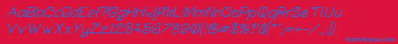 CurlmudgeonItalic Font – Blue Fonts on Red Background