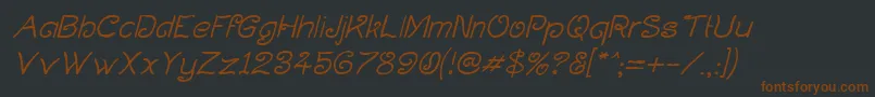 Czcionka CurlmudgeonItalic – brązowe czcionki na czarnym tle