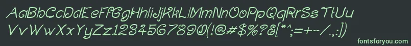 CurlmudgeonItalic Font – Green Fonts on Black Background