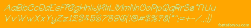 CurlmudgeonItalic Font – Green Fonts on Orange Background